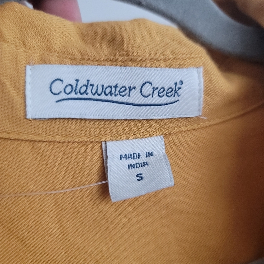 Coldwater Creek Women Small Marigold Yellow Embroidered Floral Popover Tunic - Picture 3 of 7